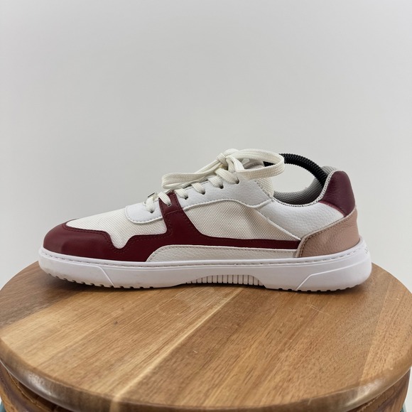 Barebarics Zing Barefoot Sneakers Mens 8 White Burgundy Leather Zero Drop - Picture 10 of 13